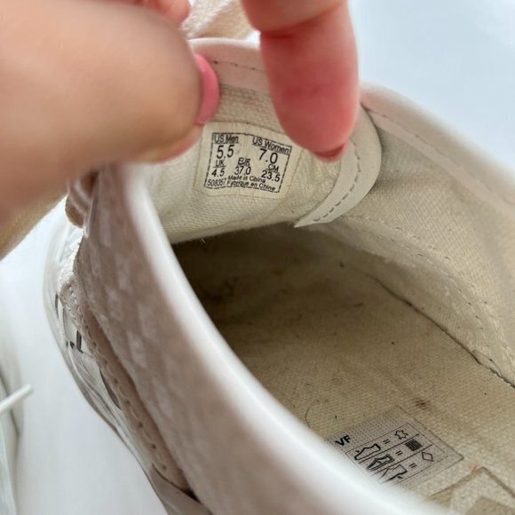 VANS Platform Checkered White Women Size 7 Mens Size 5.5 Leather Skate Sneakers - Picture 5 of 6